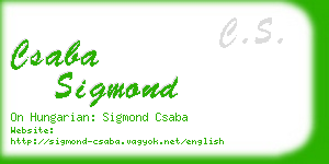 csaba sigmond business card